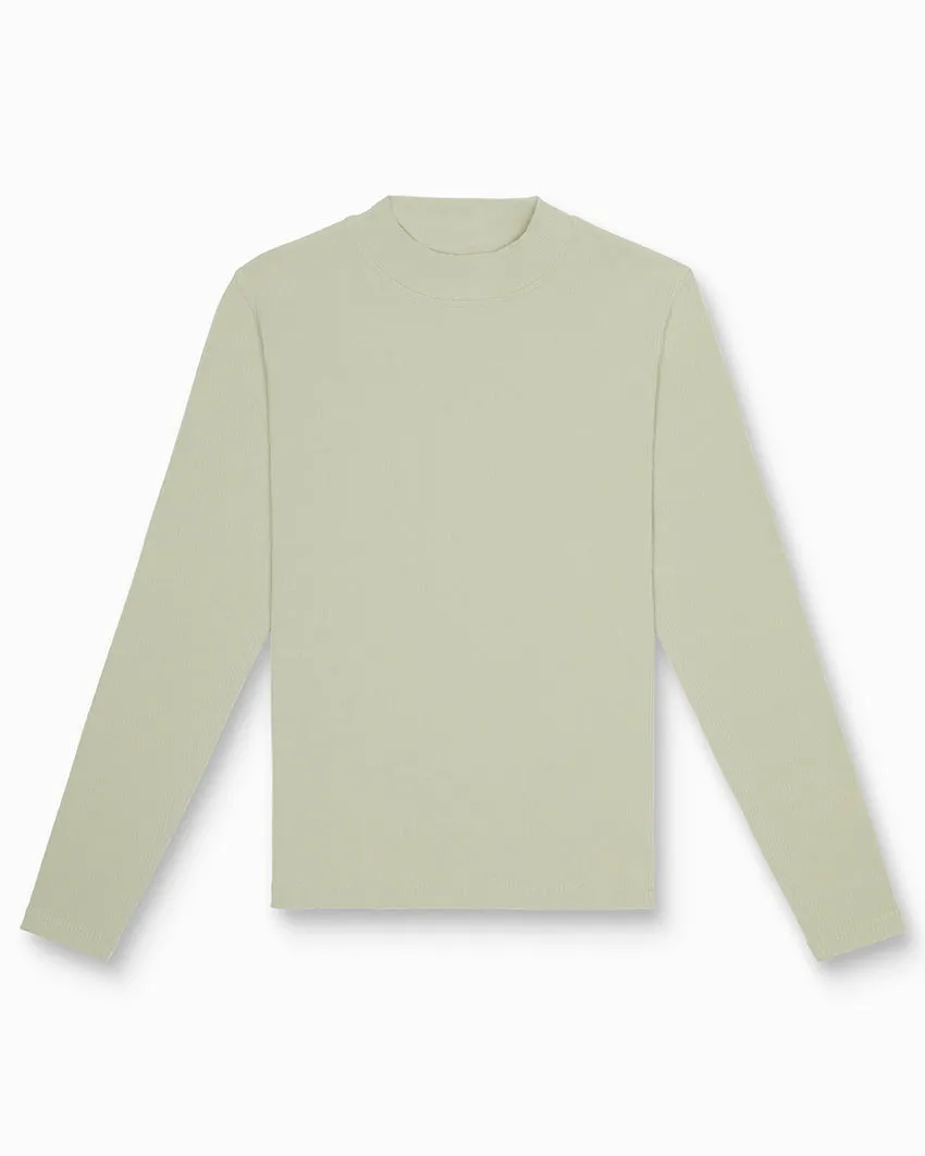 Rib Mockneck Long Sleeve