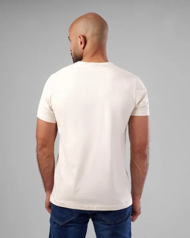 ROUND NECK PRINTED T-SHIRT - OFF WHITE