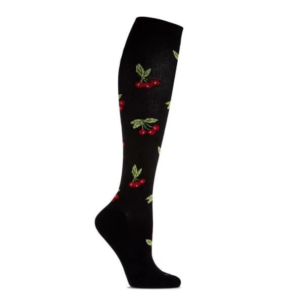 Sale Very Cherry Compression Socks with 8-15 mmHg in White or Black