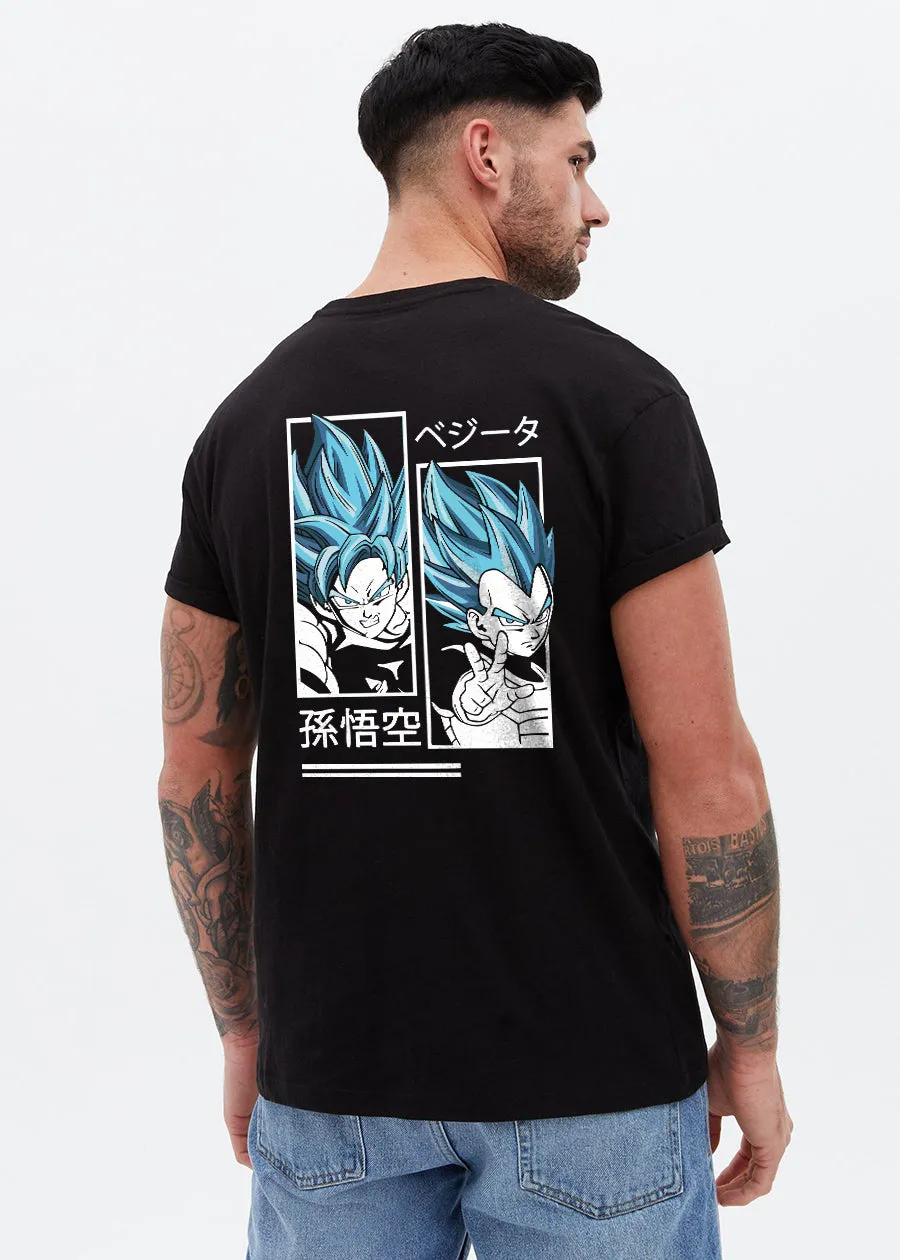 Songoku Men Regular Fit Black Half Sleeve T-Shirt