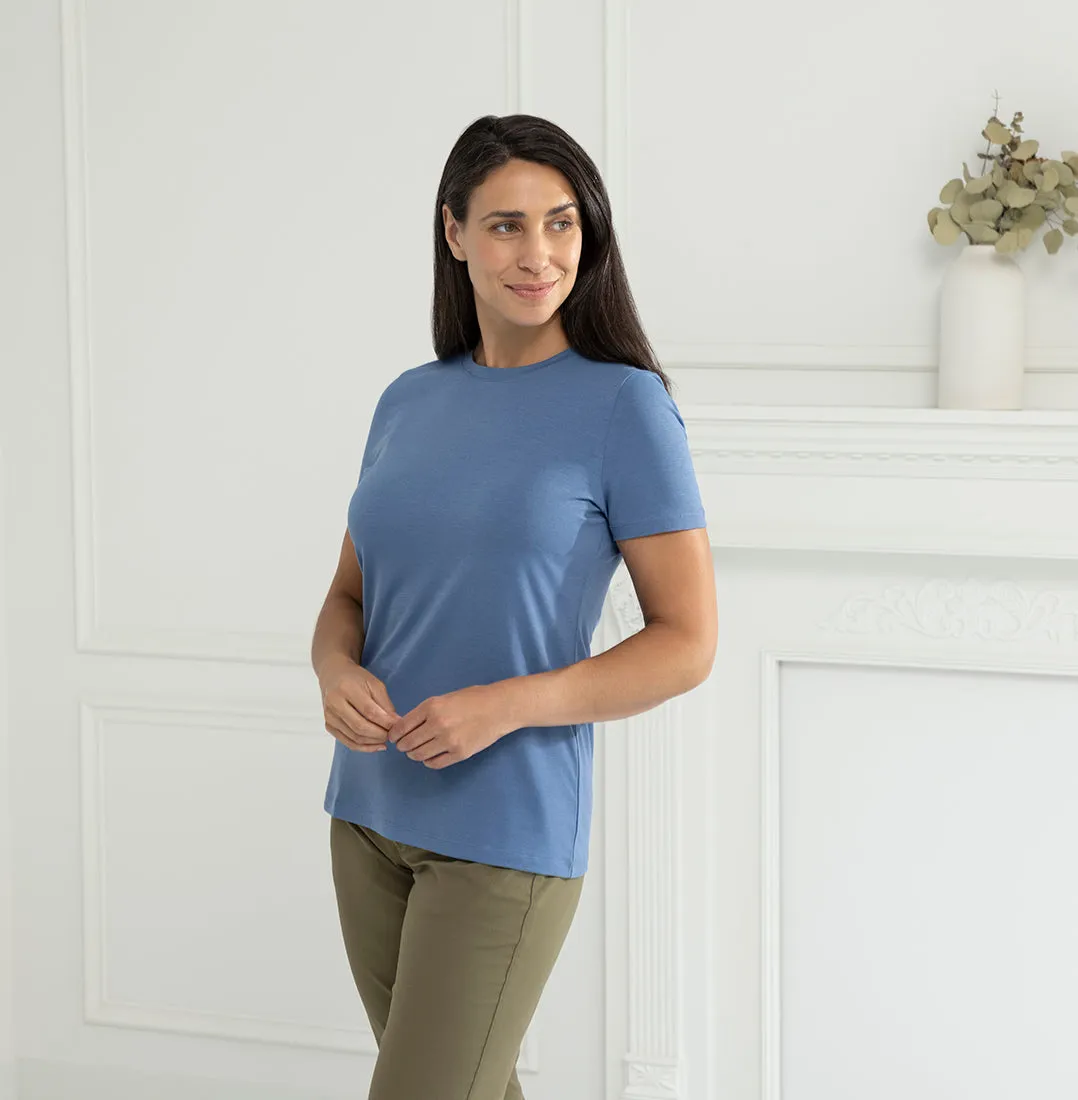 Threshold Crew Neck T-Shirt Petite Fit - Vista Blue