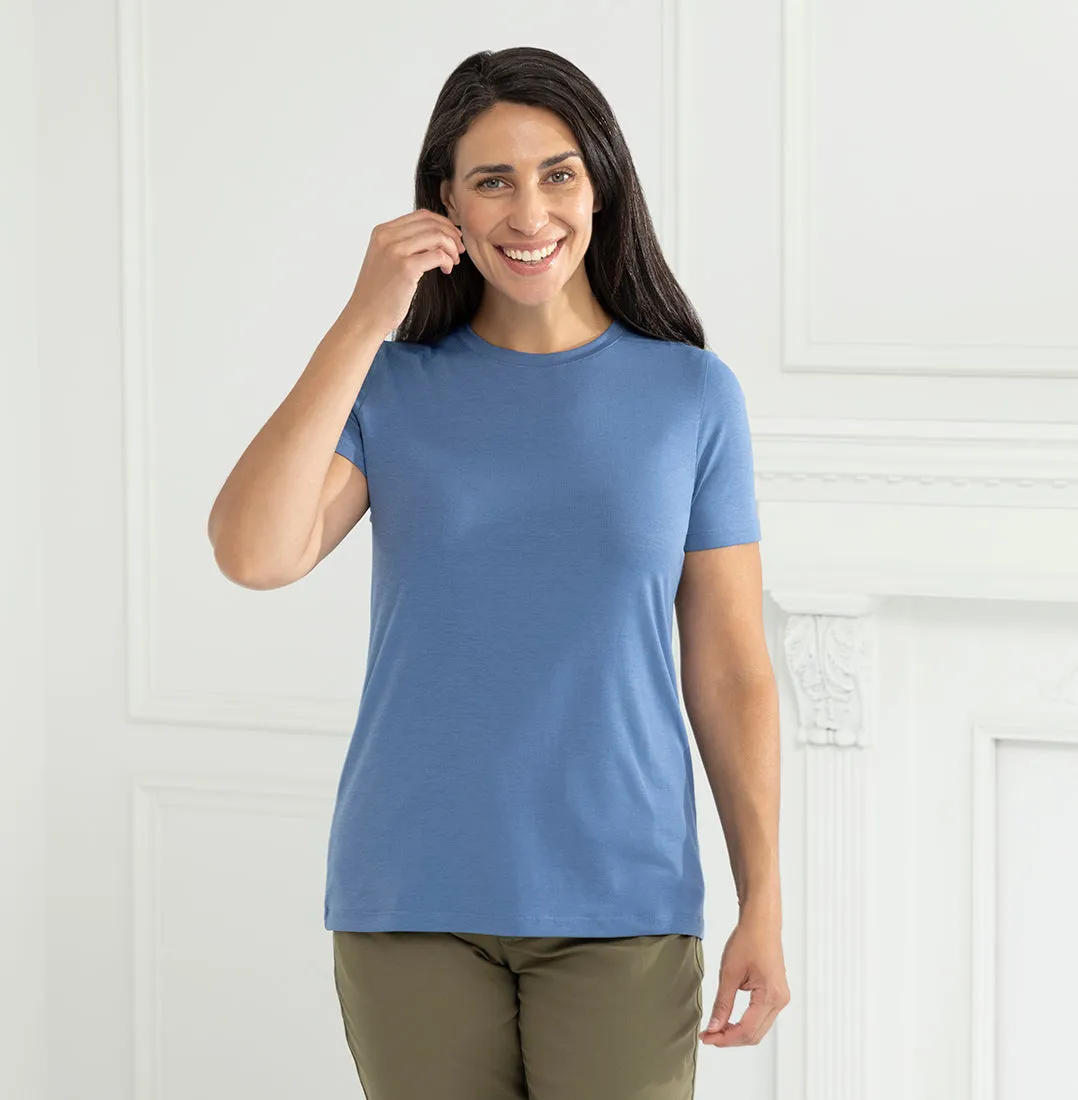 Threshold Crew Neck T-Shirt Petite Fit - Vista Blue