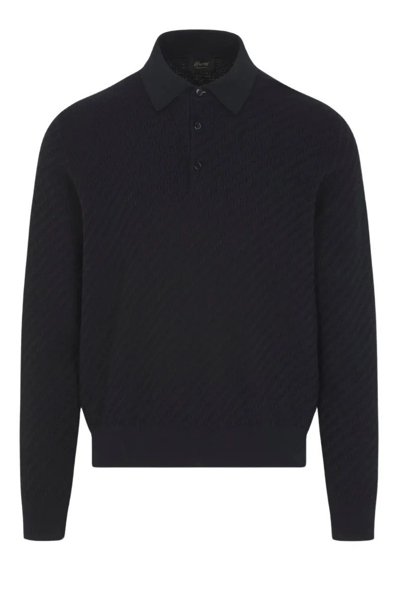 Trama Weave Polo Sweater