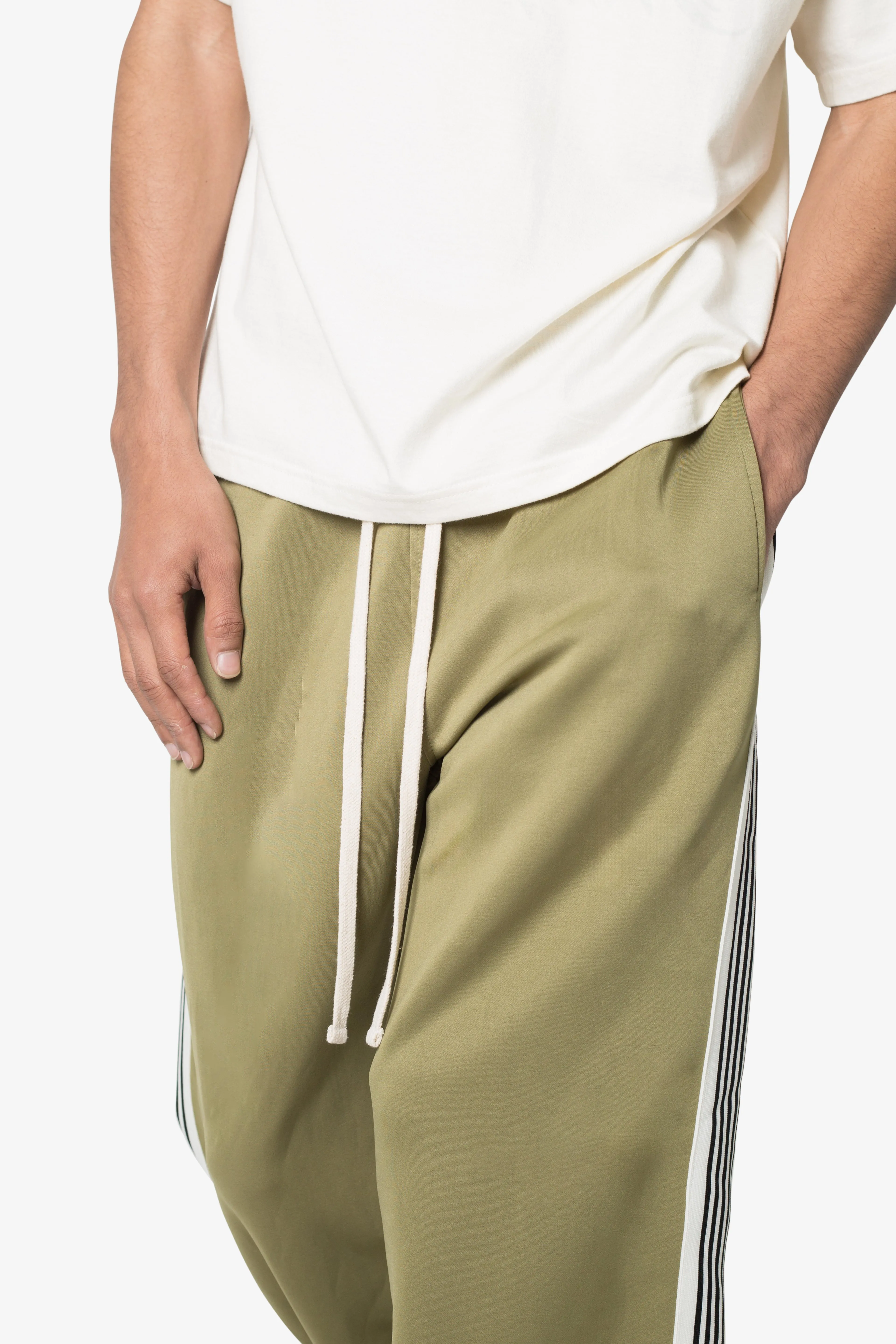 Tricot Side Stripe Pants - Olive