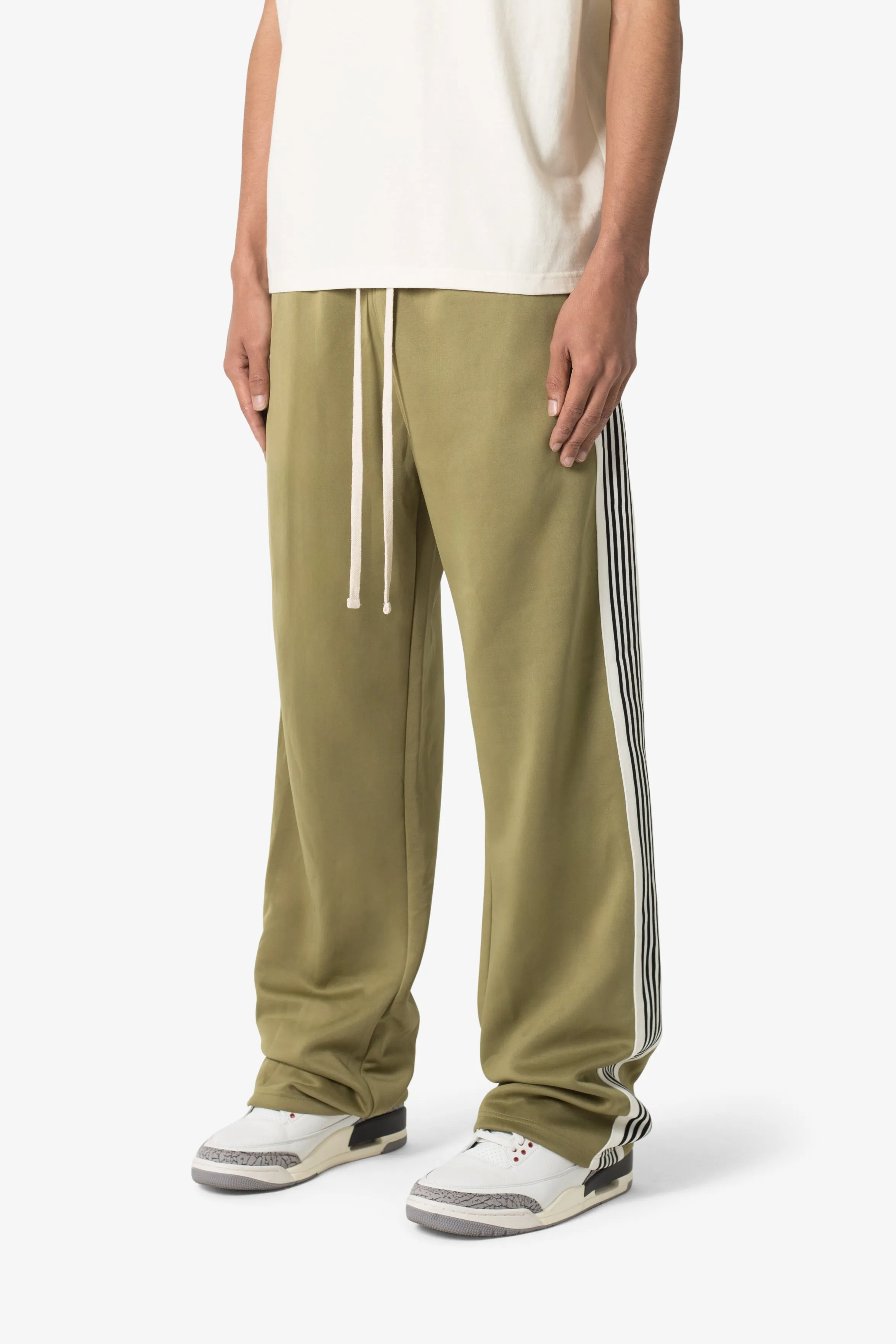 Tricot Side Stripe Pants - Olive