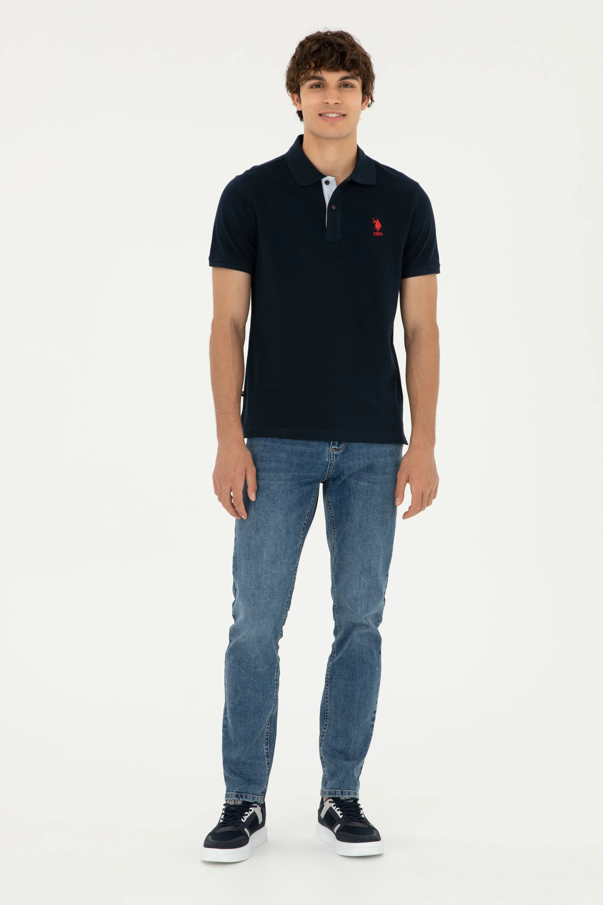 USPA Polo Shirt Men Dark Blue VR100 USPOM239 USPA LOGO US Polo Assn.