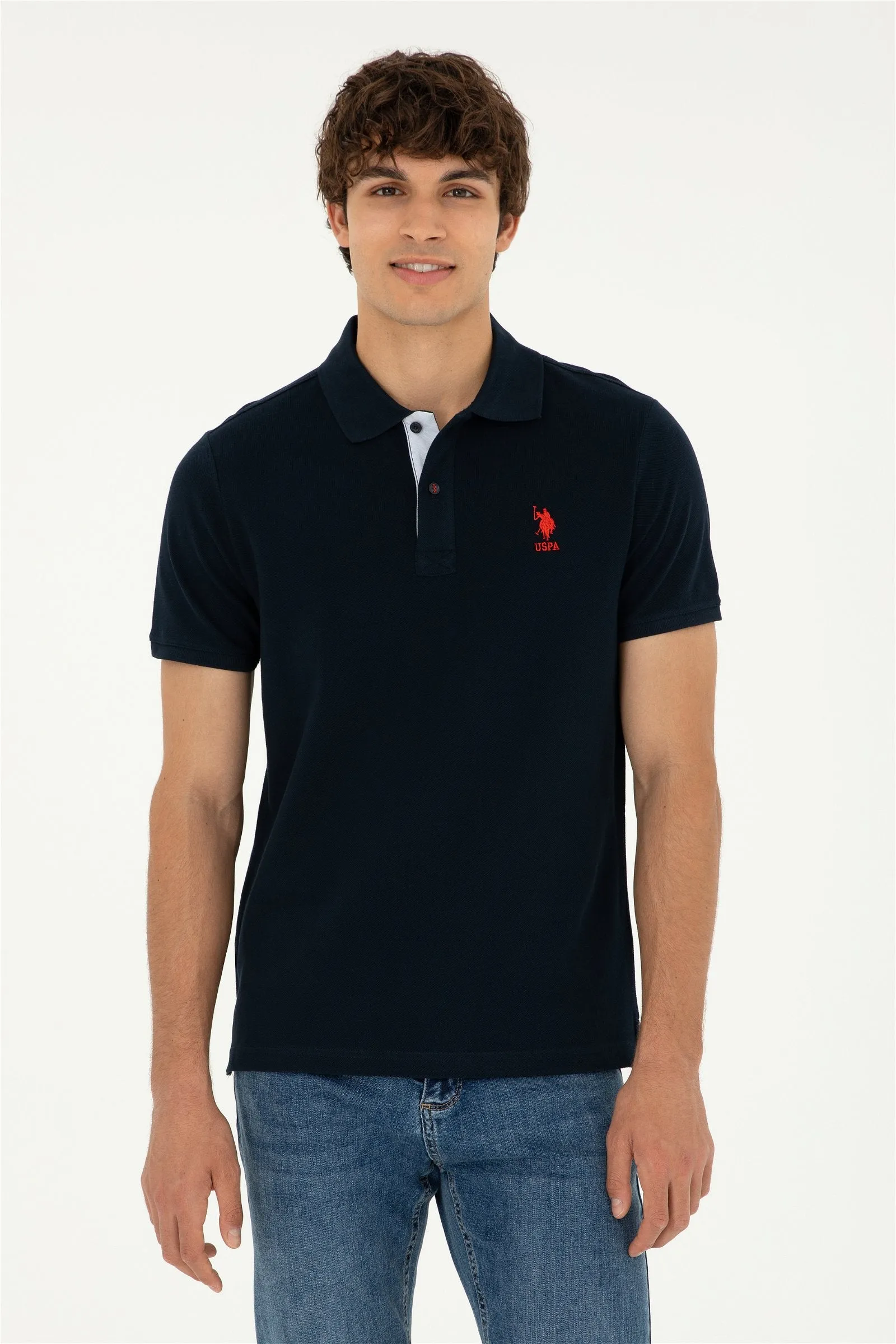 USPA Polo Shirt Men Dark Blue VR100 USPOM239 USPA LOGO US Polo Assn.