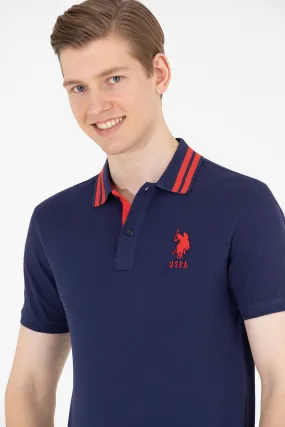 USPA Polo Shirt Men Navy VR033 USPOM196 Big Pony Logo Number 3 US Polo Assn.