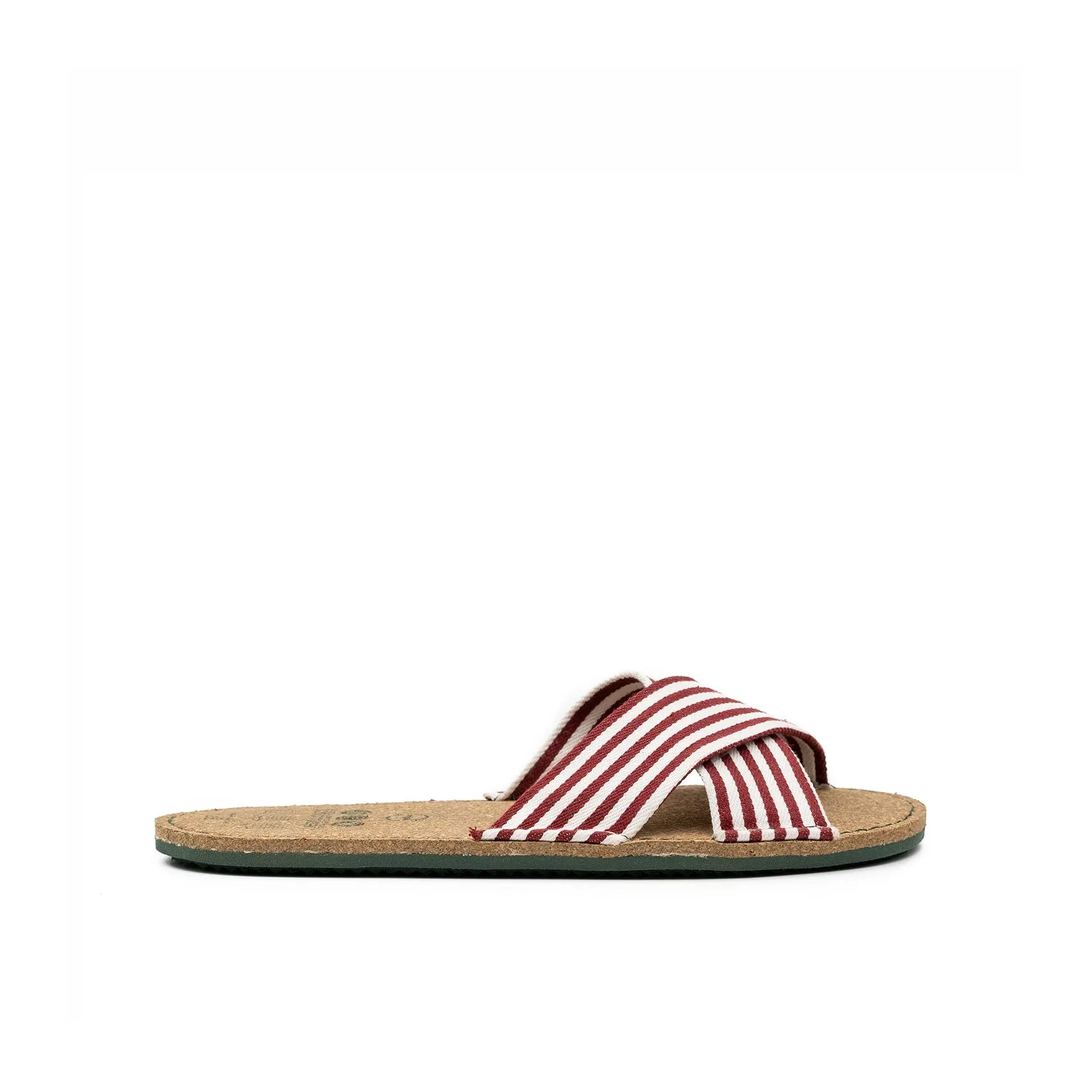 Vegan sandal white-bordeaux SRI015