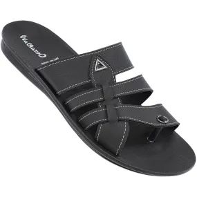 Walkaroo Basix Men Cross Strap Slide Sandals  - BX2624 Black