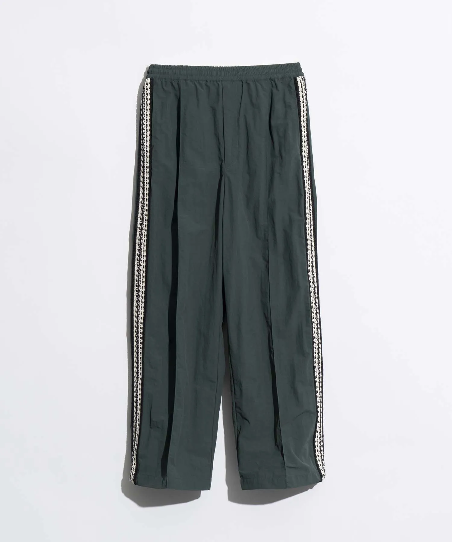 Washed Nylon Crochet Side Line Prime-Wide Easy Pants