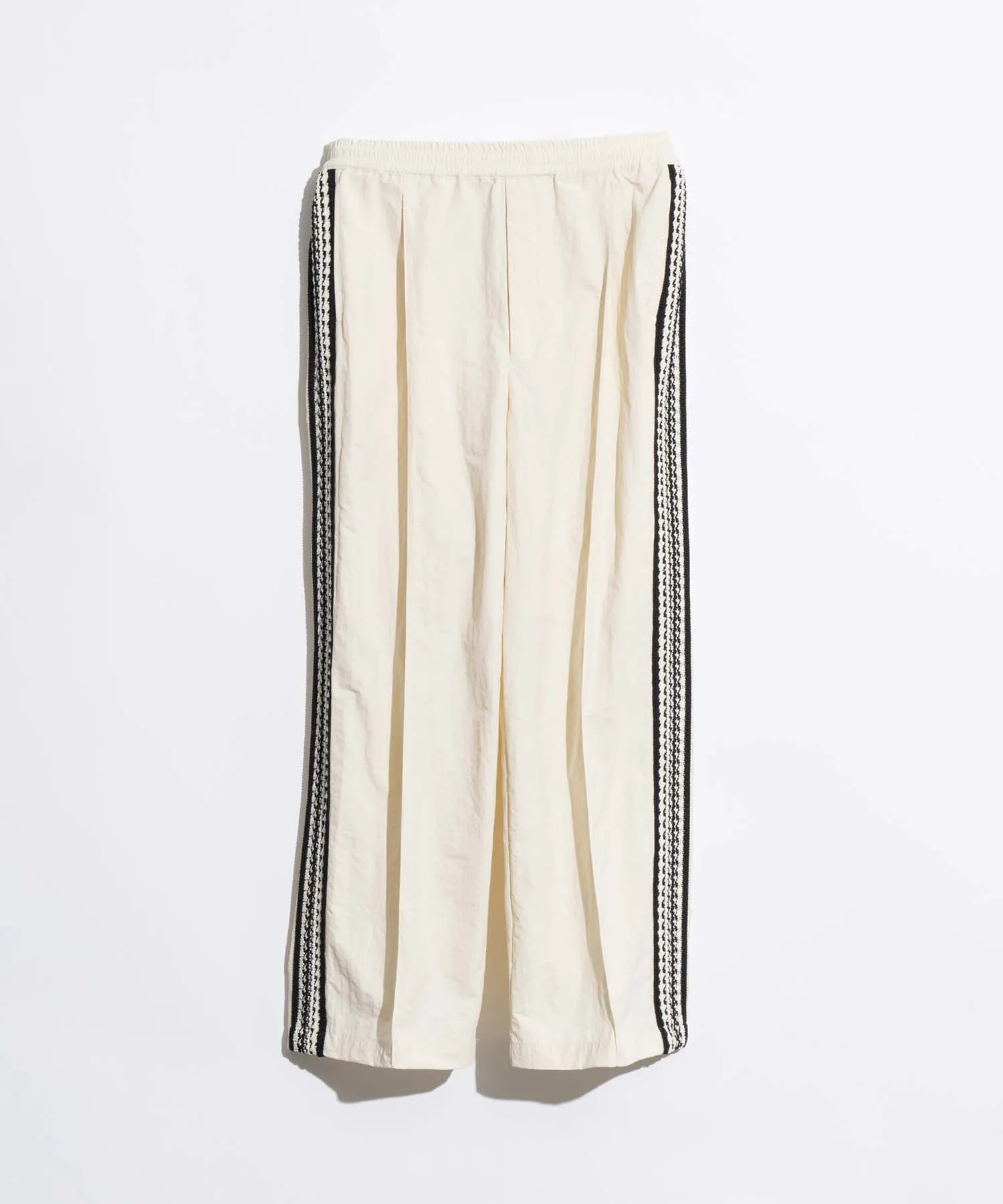 Washed Nylon Crochet Side Line Prime-Wide Easy Pants