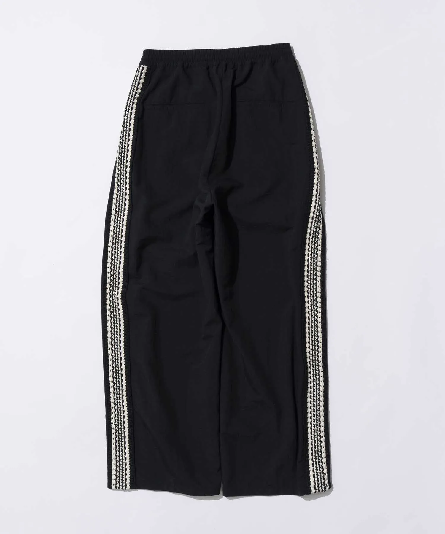 Washed Nylon Crochet Side Line Prime-Wide Easy Pants