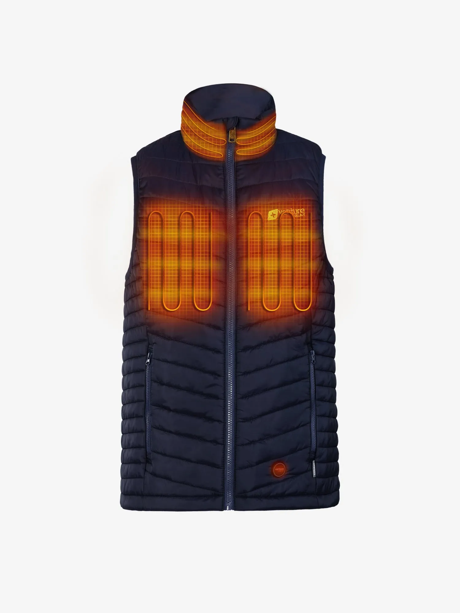 Women's 13W Heated Puffer Vest with HeatSync  - Navy