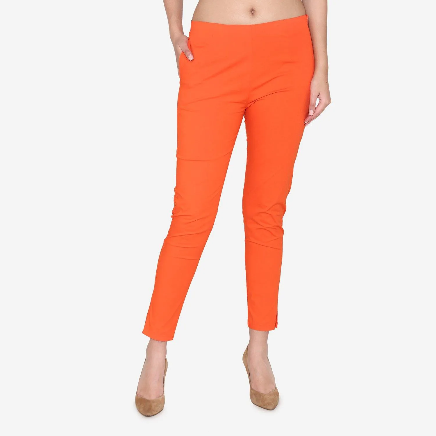 Women's Cotton Formal Trousers - Fire