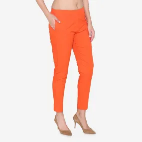 Women's Cotton Formal Trousers - Fire