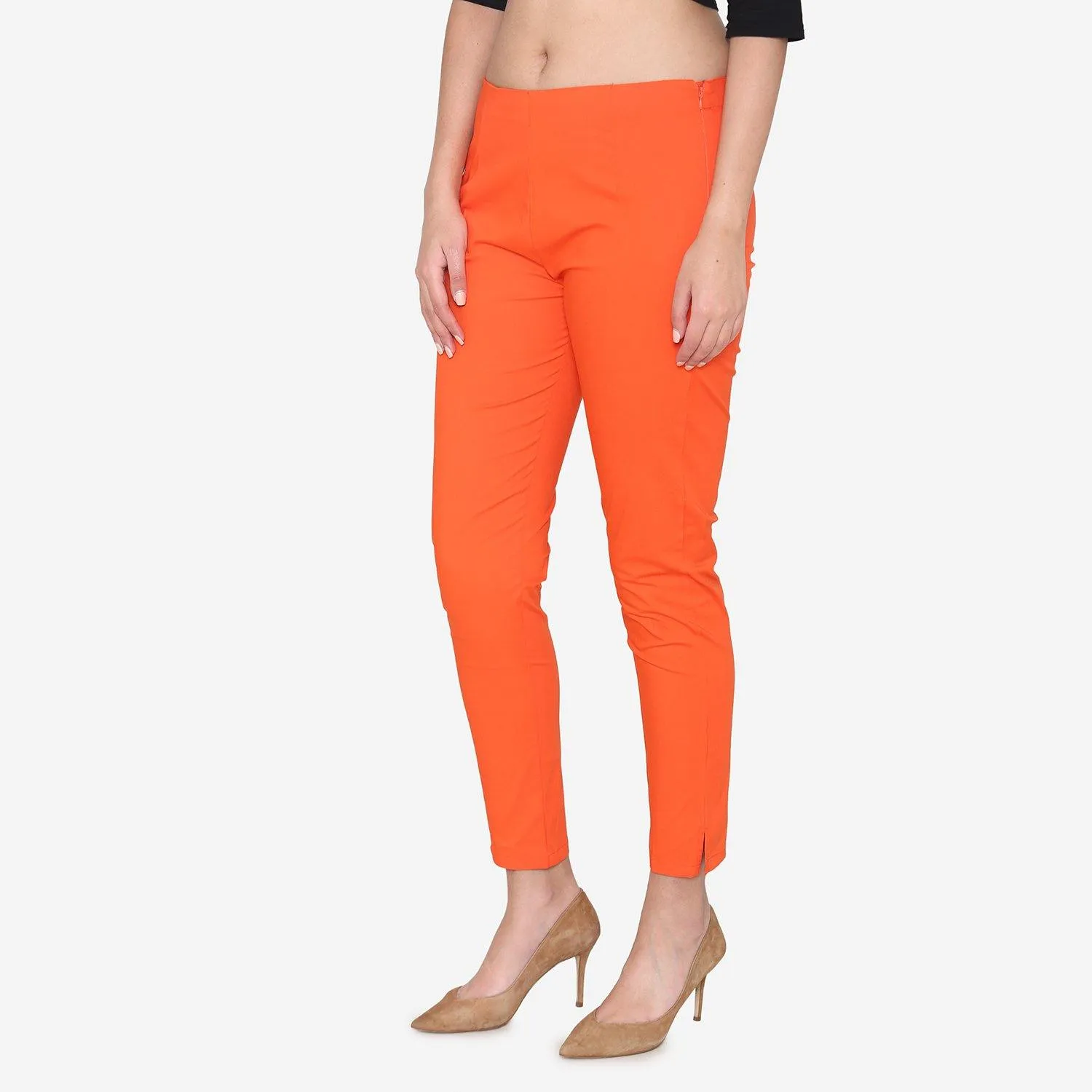 Women's Cotton Formal Trousers - Fire