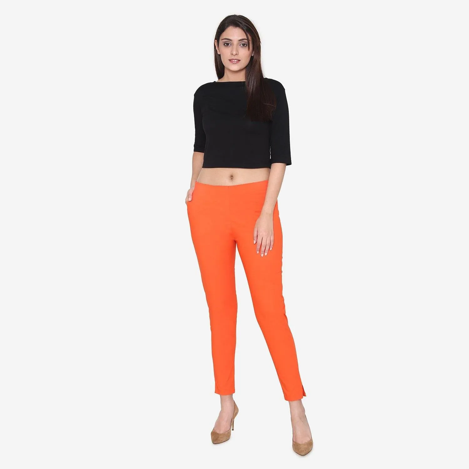 Women's Cotton Formal Trousers - Fire